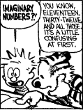 Hobbes explique les nombres imaginaires à Calvin