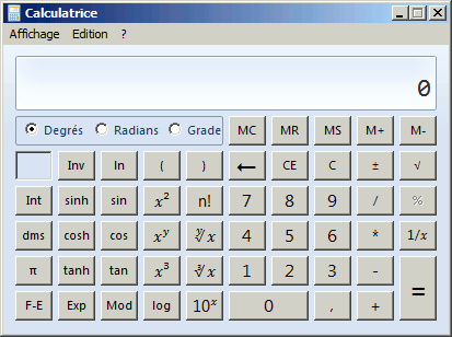 Calculatrice scientifique Windows