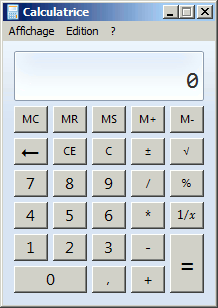 Calculatrice standard Windows