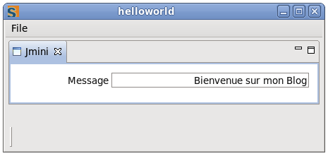 Fenêtre "Hello world" avec Eclipse Scout