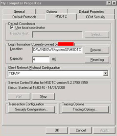 Microsoft DTC Settings