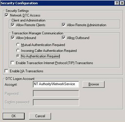 Microsoft DTC Security Configuration