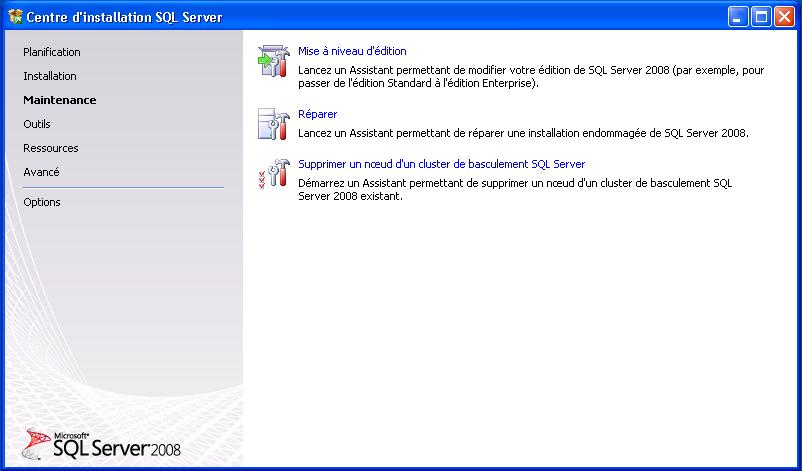 comment reparer sql server 2008