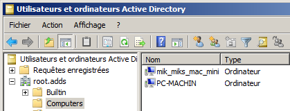 Mac vu dans Active Directory